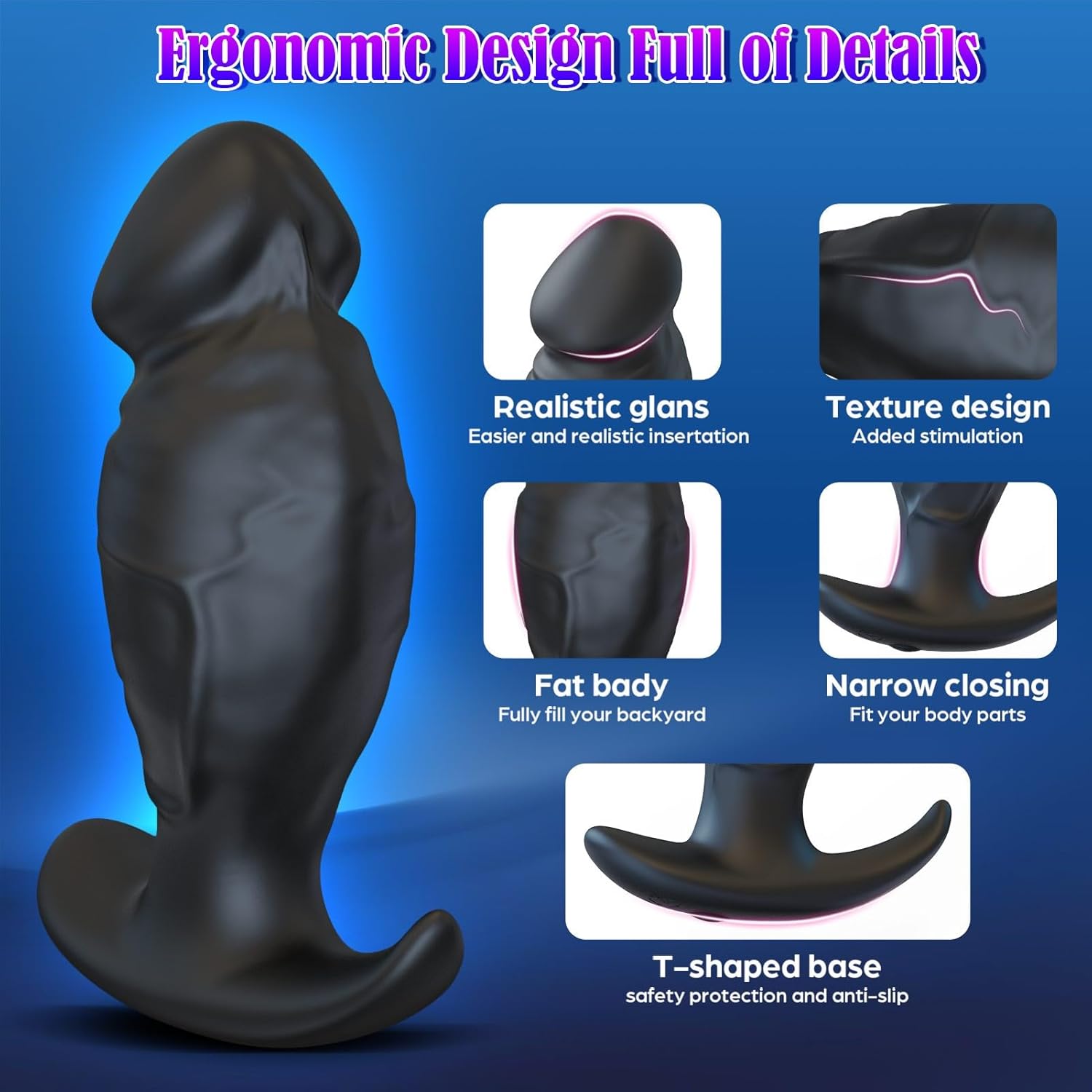 Mtsige 360° Rotating & Vibrating Anal Plug – 10-Mode Silicone Prostate Massager for Men & Women