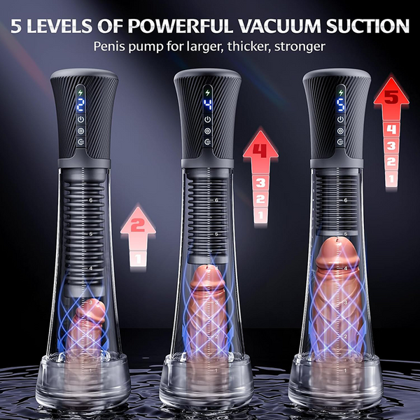 Clear Male Visual Penis Enlargement Pump APP Controlled 9 Vibrating & 5 Sucking Modes