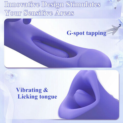 Clit Nipple Anal Stimulation Rabbit Licking Vibrating Flapping 4 IN 1 Stimulator Sweetstoy
