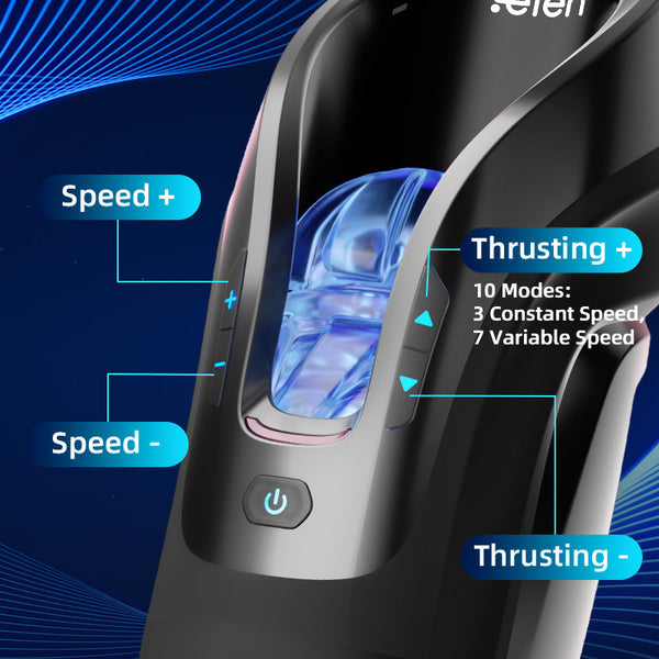 Leten Cannon King Mini 3D Fleshy Telescopic Vibrating Automatic Male Masturbator Blowjob Stroker