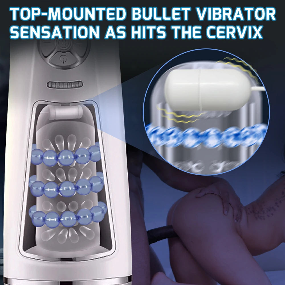 Transparent Thrusting & Sucking Male Masturbation Cup with Powerful Motor