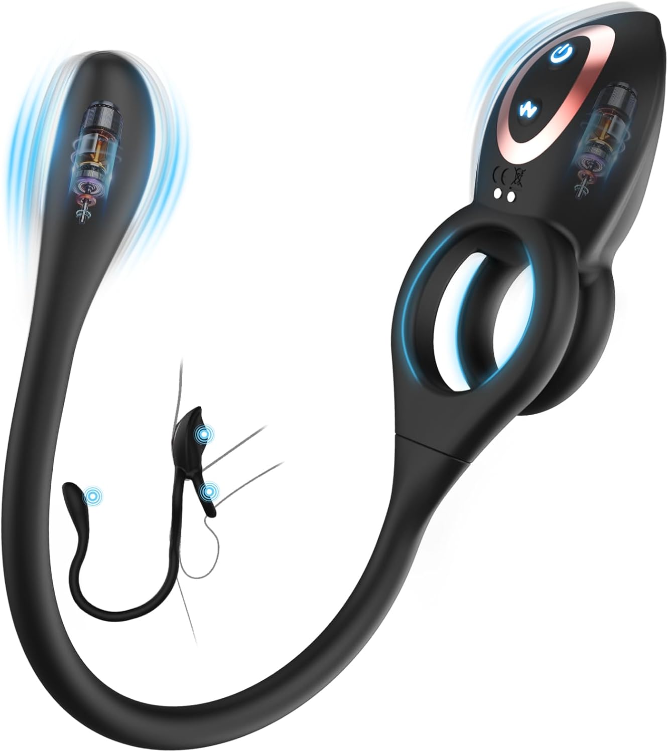 Dual-Action Cock Ring with Prostate Massager – Vibrating Anal Plug & Clit Stimulator for Couples, Remote-Controlled Pleasure Enhancer