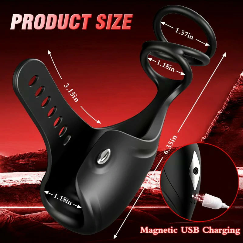 APP Control Glans Stimulate Penis Massage Adult Toys with Dual Penis Rings