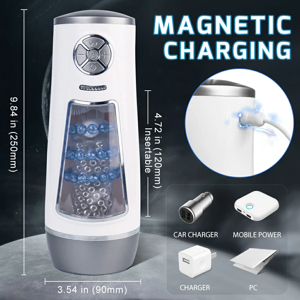 Transparent Thrusting & Sucking Male Masturbation Cup with Powerful Motor