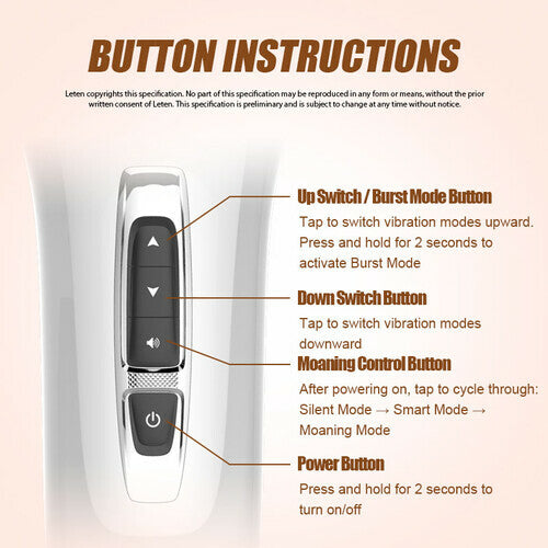 Leten - male stroker 10 different vibrating modes & voice mastutbator