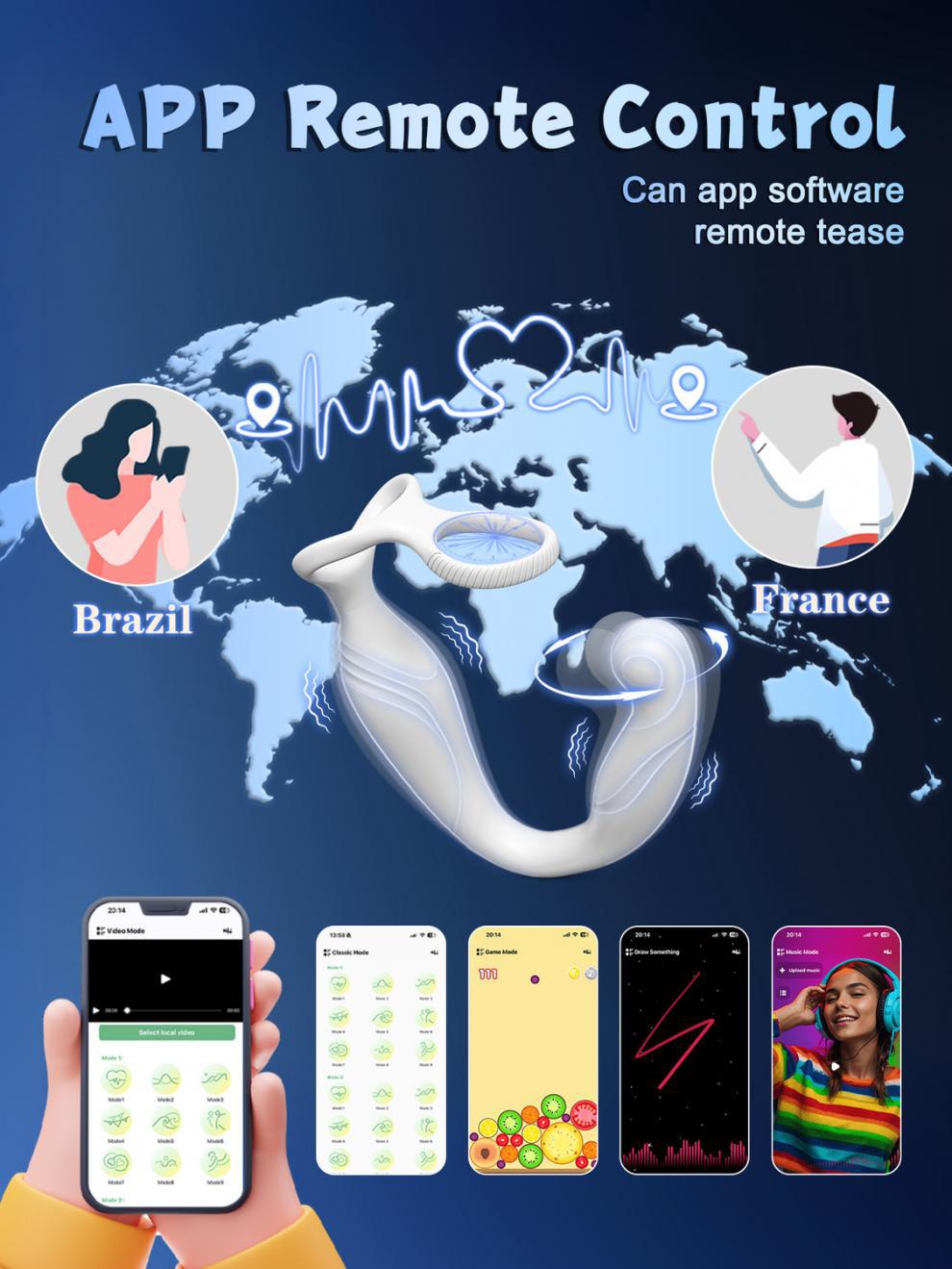 Electric Rotating & Vibrating Prostate Massager with App Control