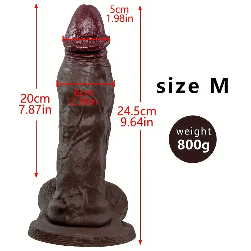 Huge Dildo Black Penis, Multiple Sizes, Large Suction Cup, Ultra-soft, Ultra-stable Liquid Silicone Safe