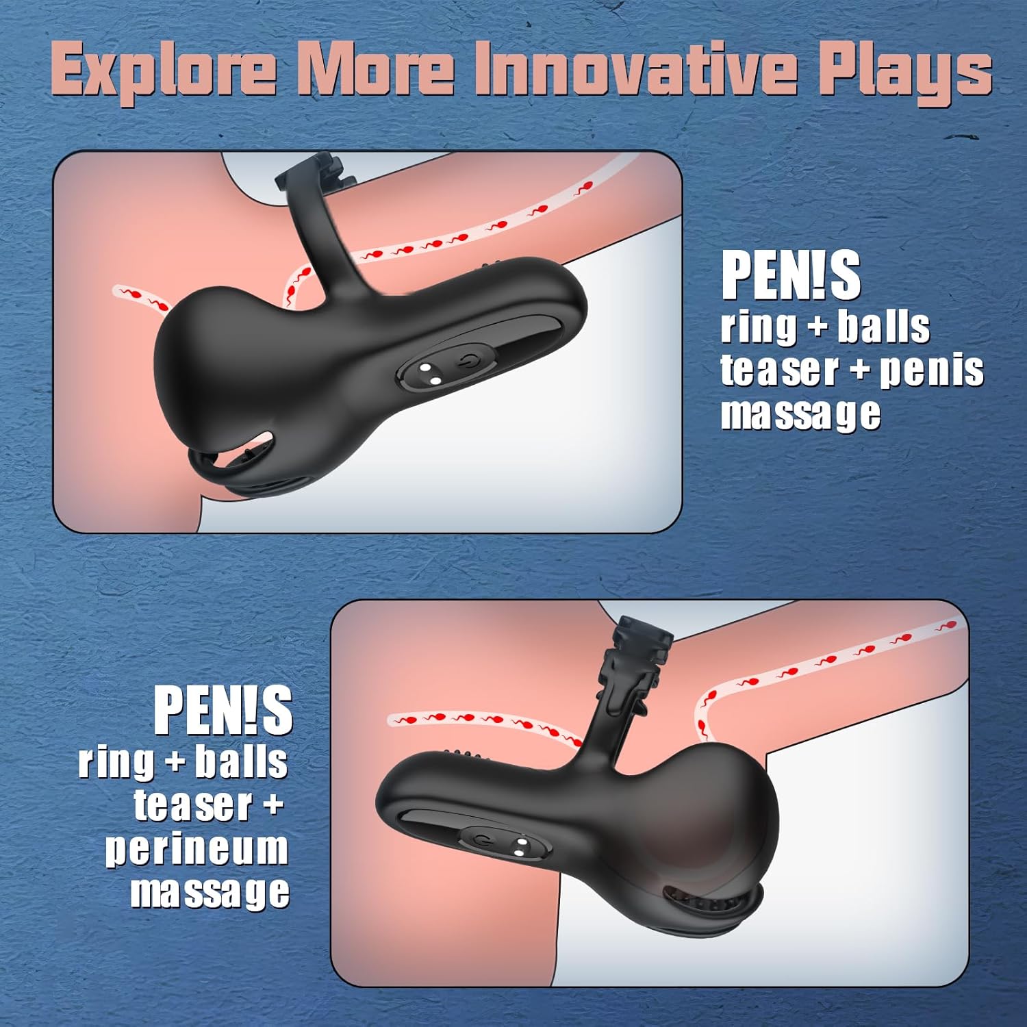 3-in-1 Vibrating Adjustable Penis Ring with Prostate & Clitoral Stimulation