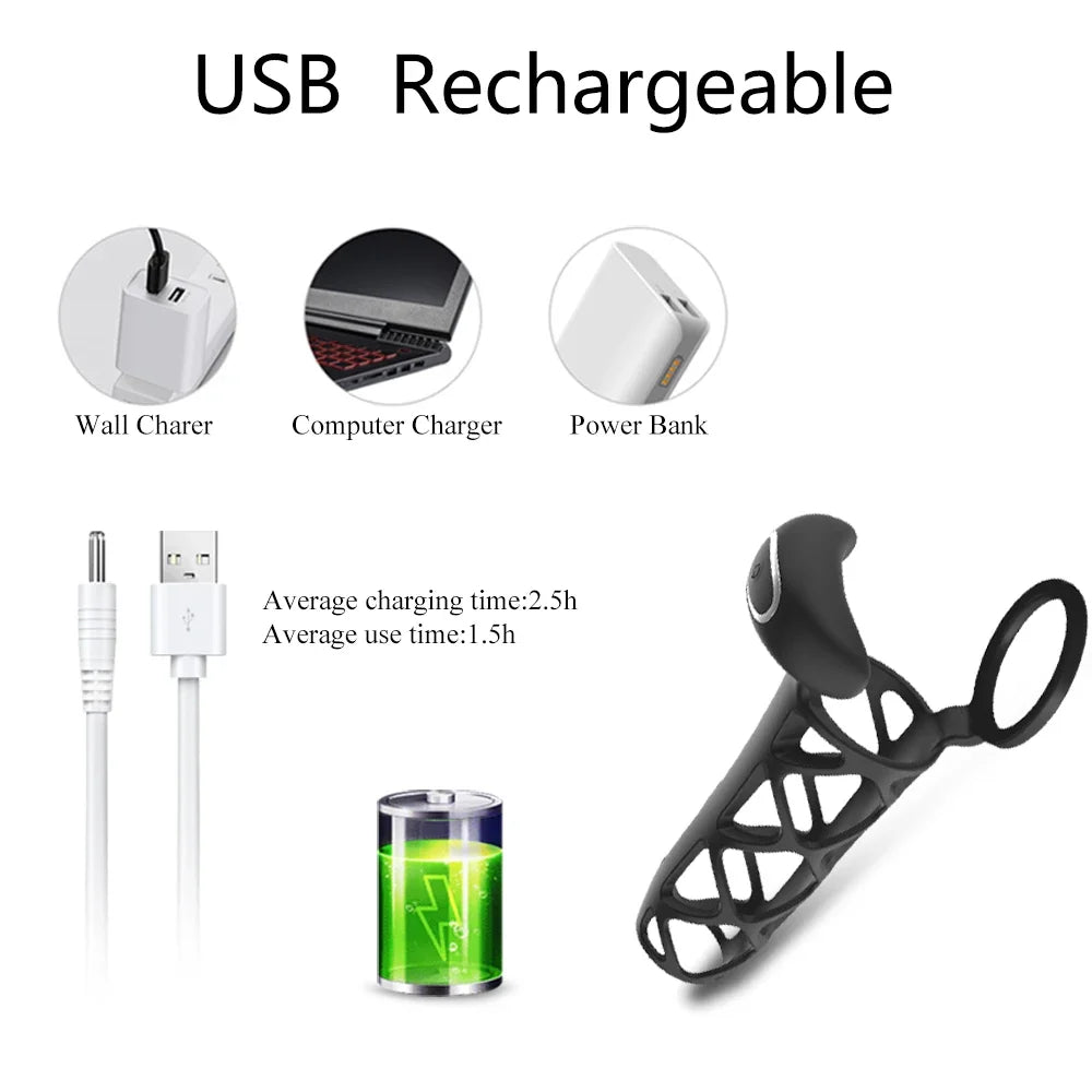 APP Control Vibrating Penis Ring Penis Sleeve Delay Ejaculation