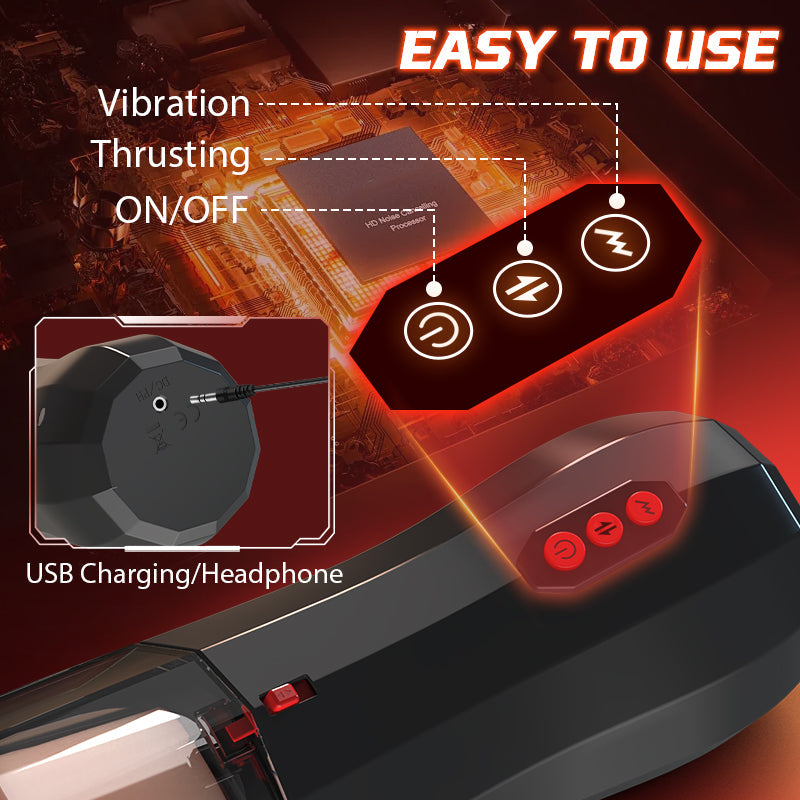 ROKA - Lifelike Automatic 5 Thrusting 10 Vibrating Vocable Masturbator Stroker