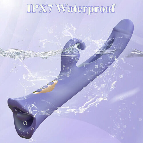 Clit Nipple Anal Stimulation Rabbit Licking Vibrating Flapping 4 IN 1 Stimulator Sweetstoy