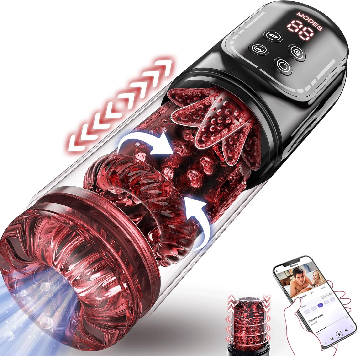 7-Function AI Male Masturbator Stroker – Thrusting, Rotating, Vibrating, Sucking, Licking with Vacuum Pump Enlarger & LCD Display