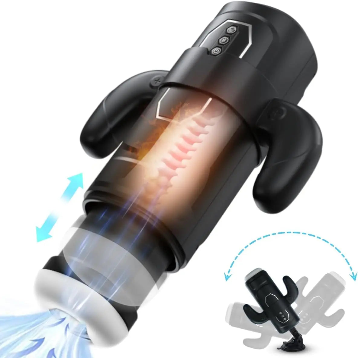 Handheld Retractable Sucking & Heating Male Penis Stroker Sweetstoy
