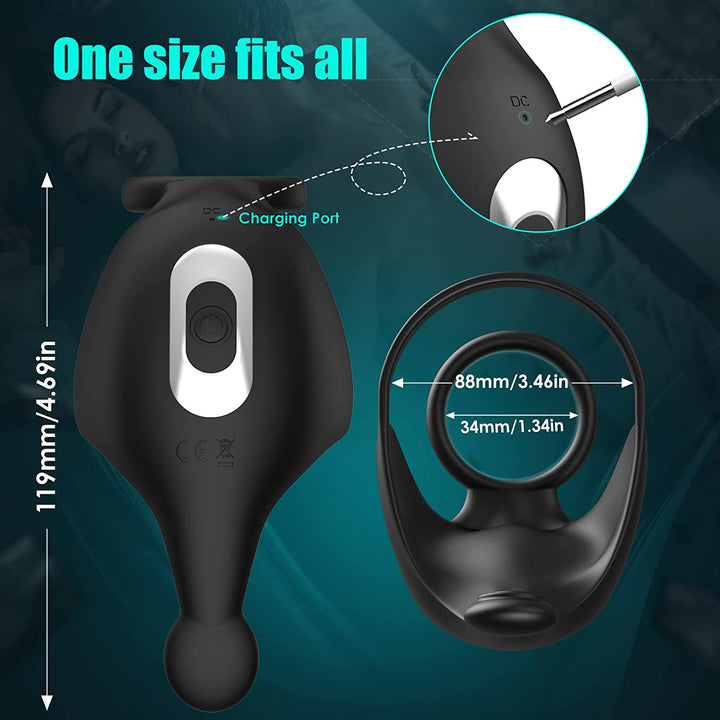 3 in 1 Vibrating Wrapped Scrotum Cock Ring Sweetstoy