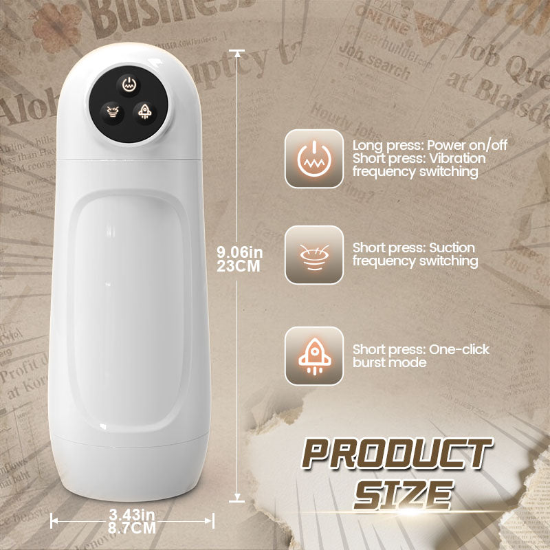 Bay - 10 Sucking & Vibrating Heating Male Stroker