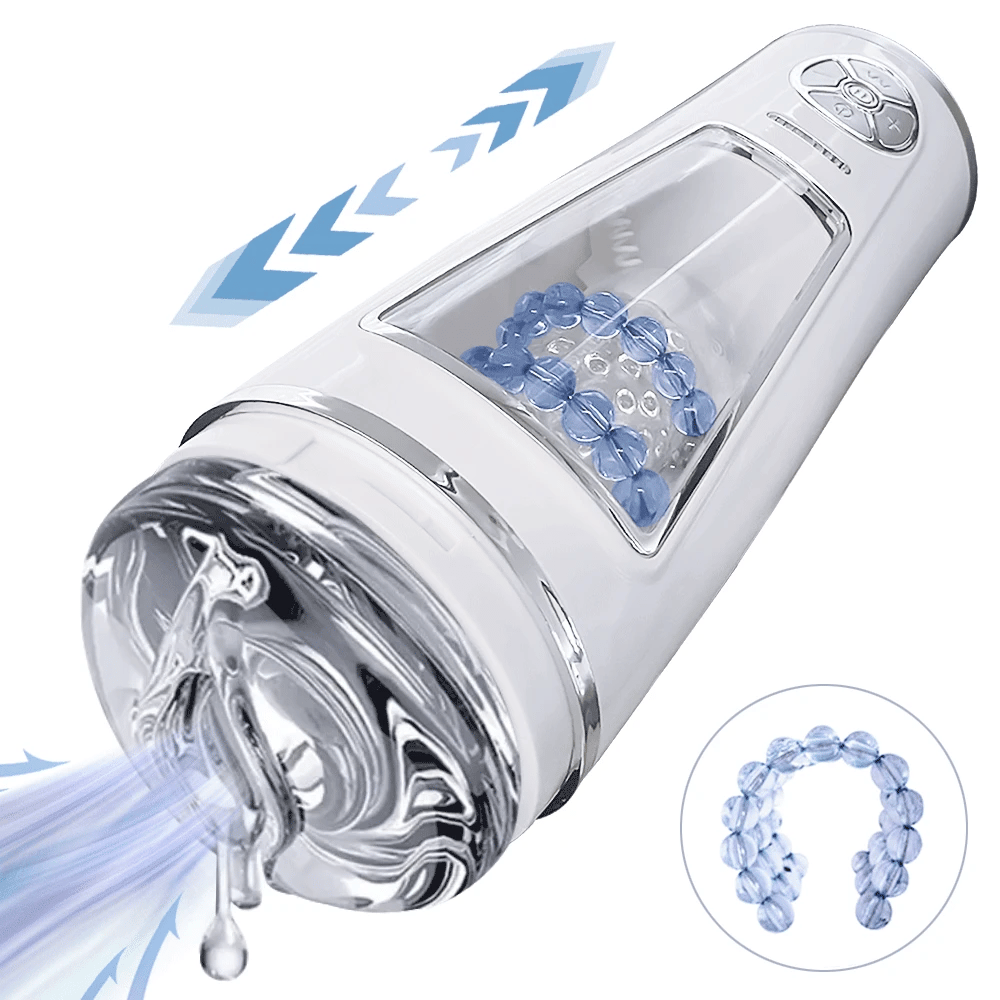 Transparent Thrusting & Sucking Male Masturbation Cup with Powerful Motor