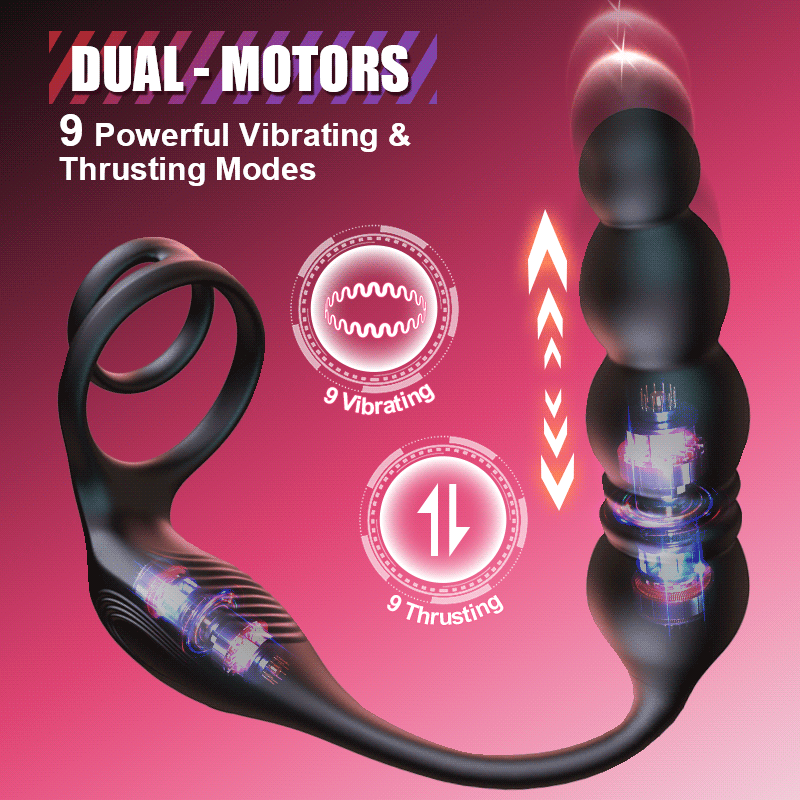 Ethan - Thrusting & Vibrating Prostate Massager with Cock Ring Sweetstoy