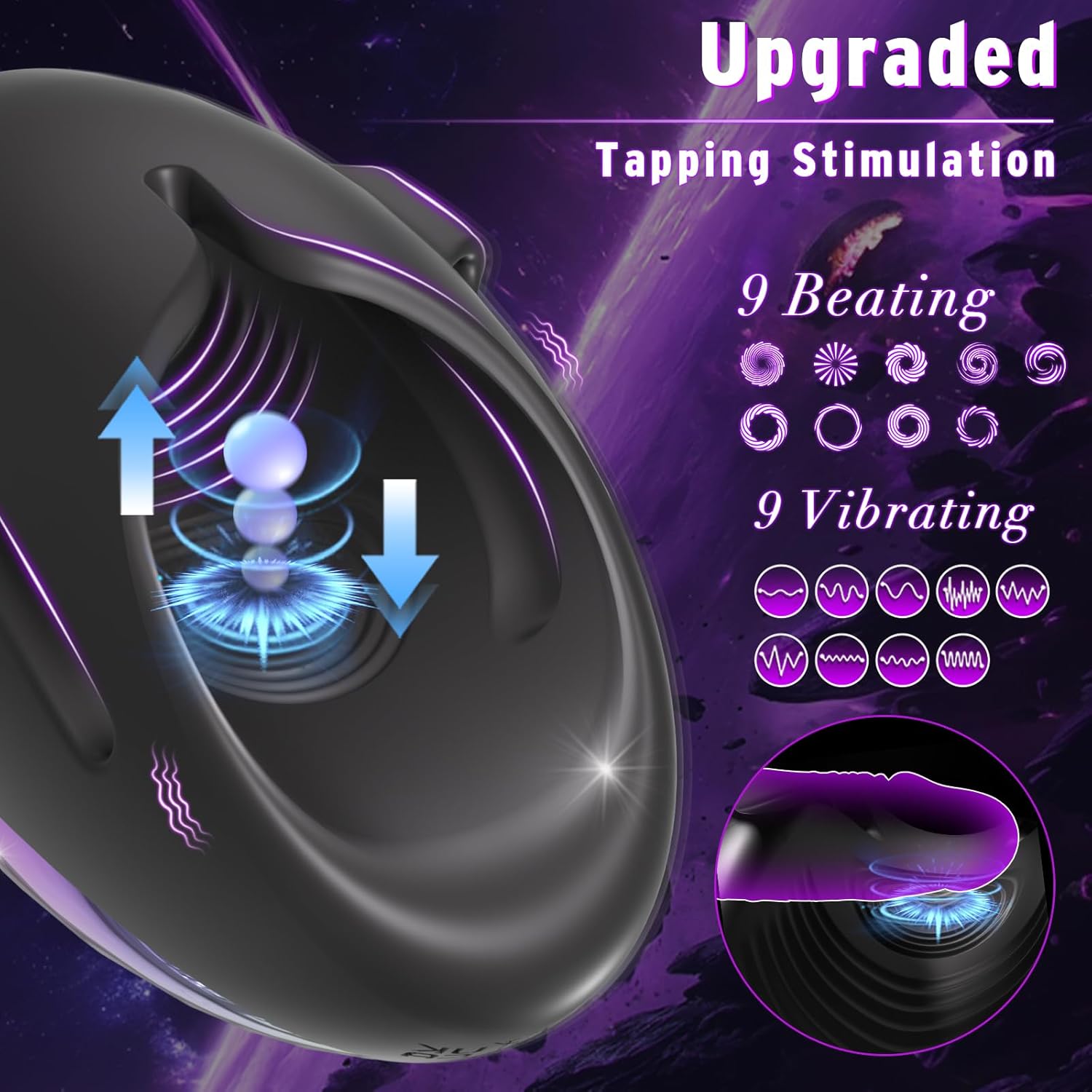 TitanTap T1 Male Stroker – Tapping Motion, Vibration & Hands-Free Control