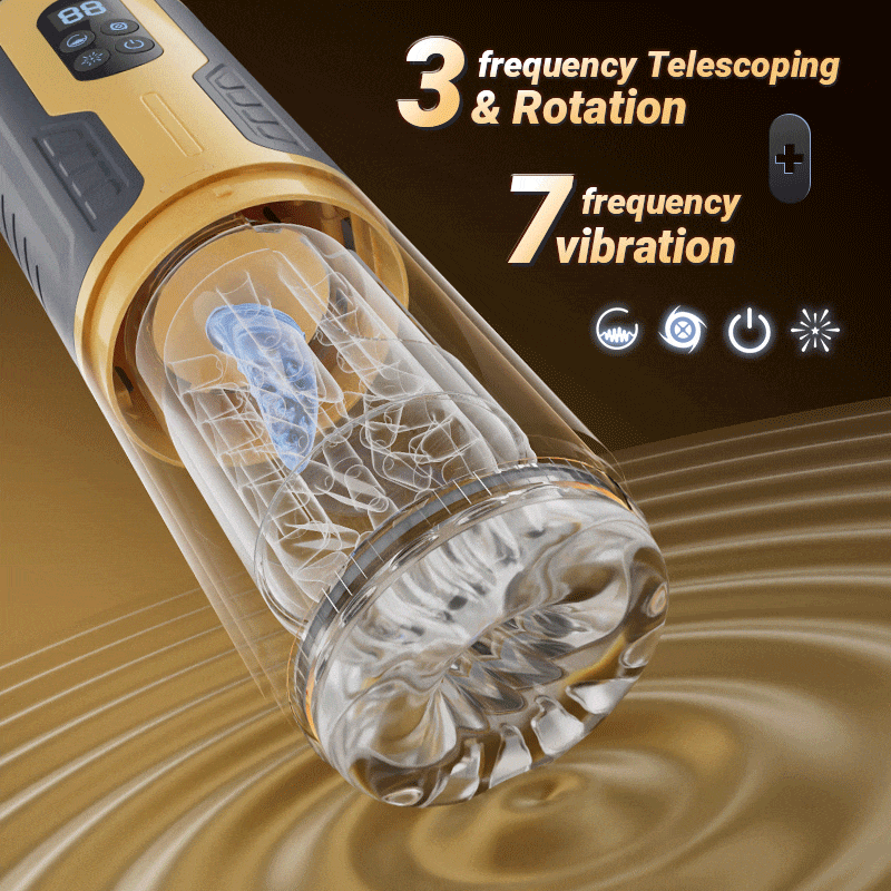 CREAMPIE - 5 IN 1 Licking Massage Thrust Rotation Vibrating Burst Stroker