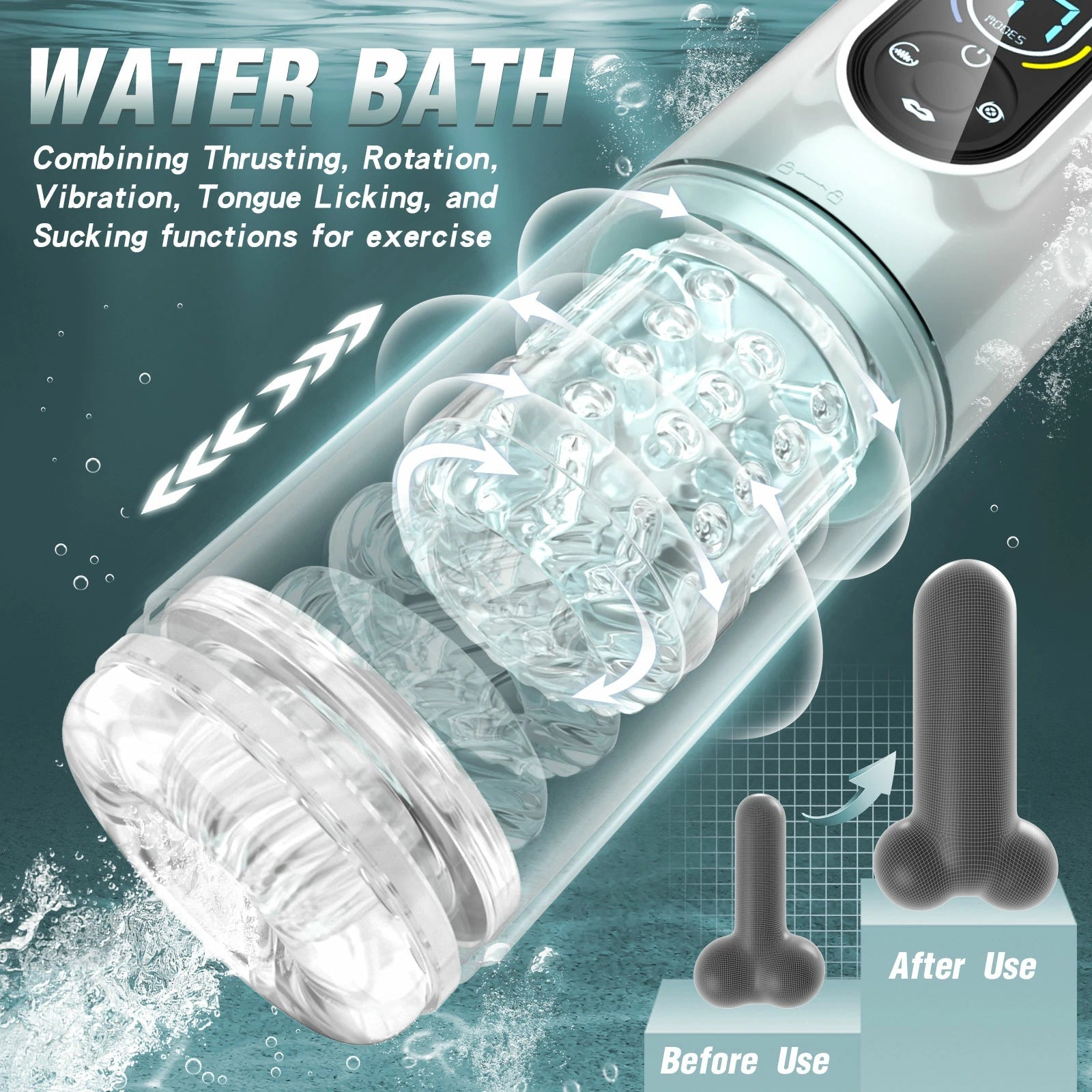 BOLEpro 7-Mode Automatic Male Masturbator with Rotating & Sucking Action