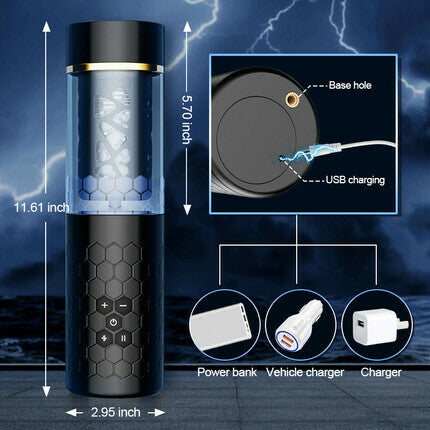 Oral Massage Vibration Masturbation Cup —— Blue Whirlwind