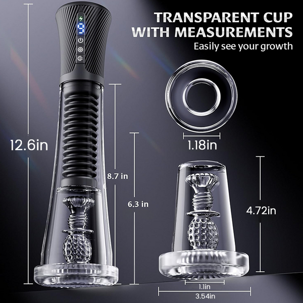 Clear Male Visual Penis Enlargement Pump APP Controlled 9 Vibrating & 5 Sucking Modes