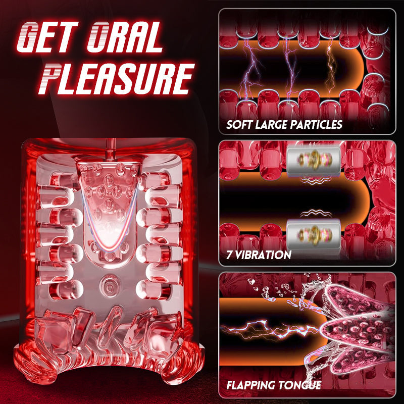 Cinder App-Controlled Thrusting & Rotating Male Masturbator with Suction, Vibration & Licking Sensation