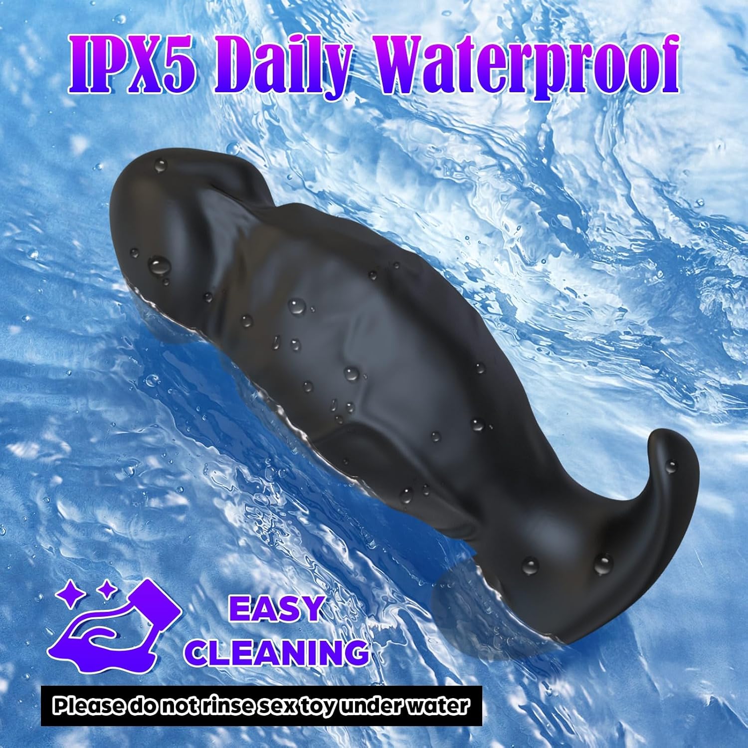 Mtsige 360° Rotating & Vibrating Anal Plug – 10-Mode Silicone Prostate Massager for Men & Women