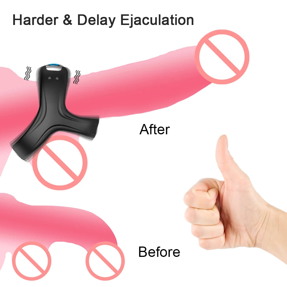 Electric Cock Ring for Man Delay Ejaculation 10 Vibrating Modes