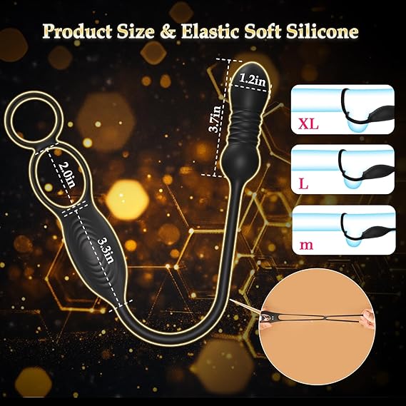 HNNPY Prostate Massager & Vibrating Cock Ring – 10 Vibration Modes, APP Control, Thrusting Anal Plug & Testicle Stimulator for Men