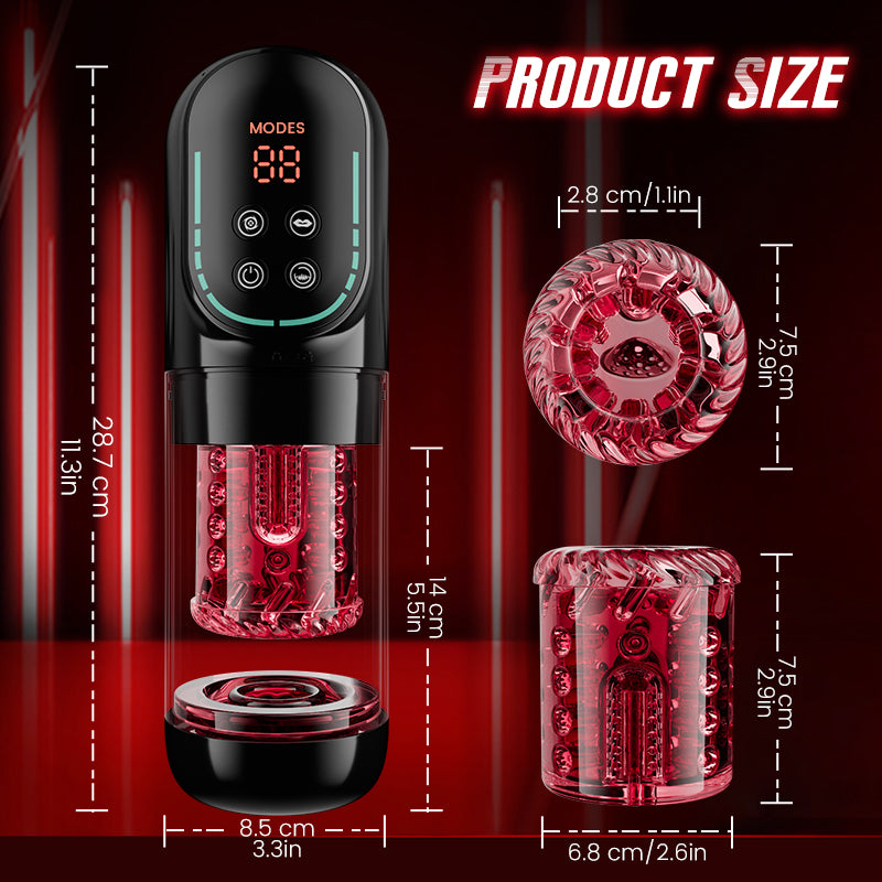 Cinder - App-Controlled Male Stroker with Thrusting, Suction and Rotation