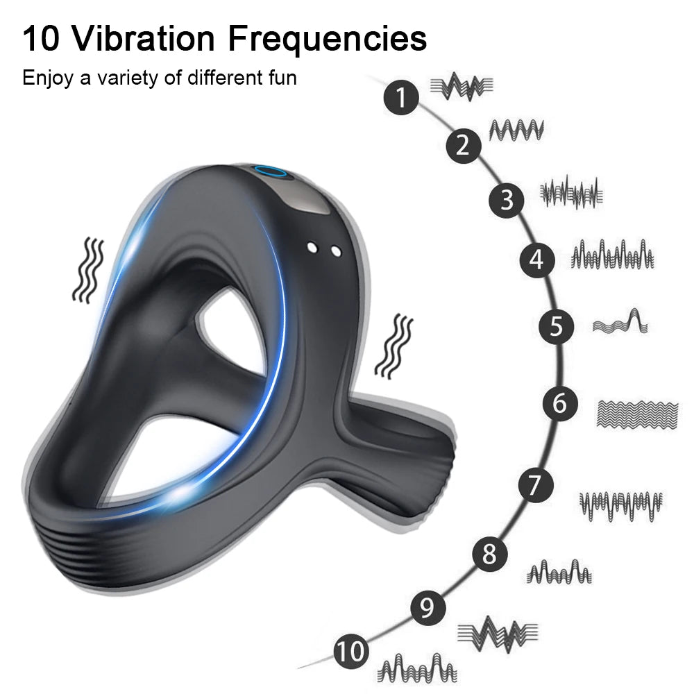 Electric Cock Ring for Man Delay Ejaculation 10 Vibrating Modes