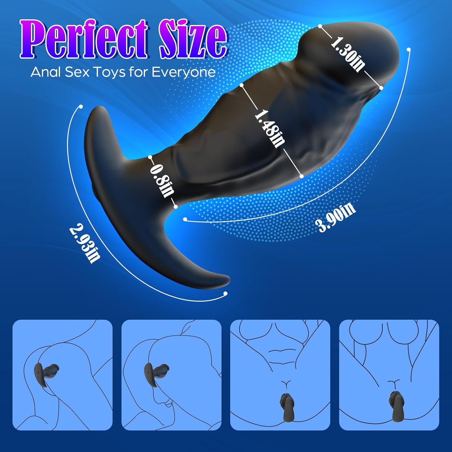 Mtsige 360° Rotating & Vibrating Anal Plug – 10-Mode Silicone Prostate Massager for Men & Women