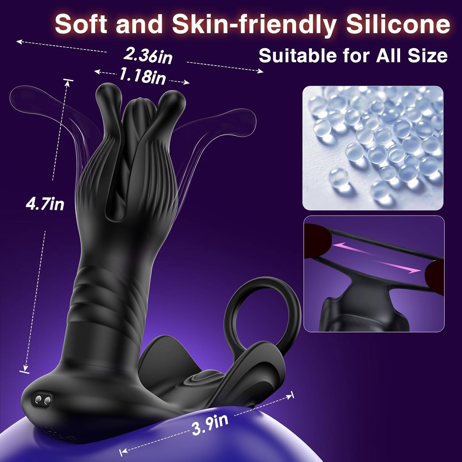 BEISAR Vibrating Prostate Massager with Thrusting Motion, Cock Ring & 9 Stimulation Modes