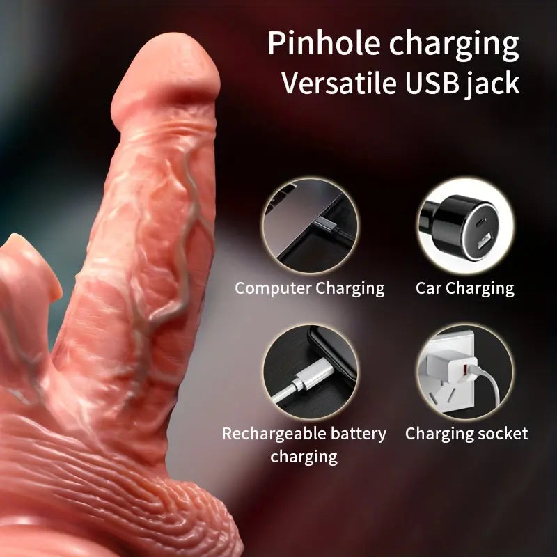 Realistic Vibrating Dildo With Suction Cup Seven Sucking/Heating/Vibrating/Thrusting Sweetstoy