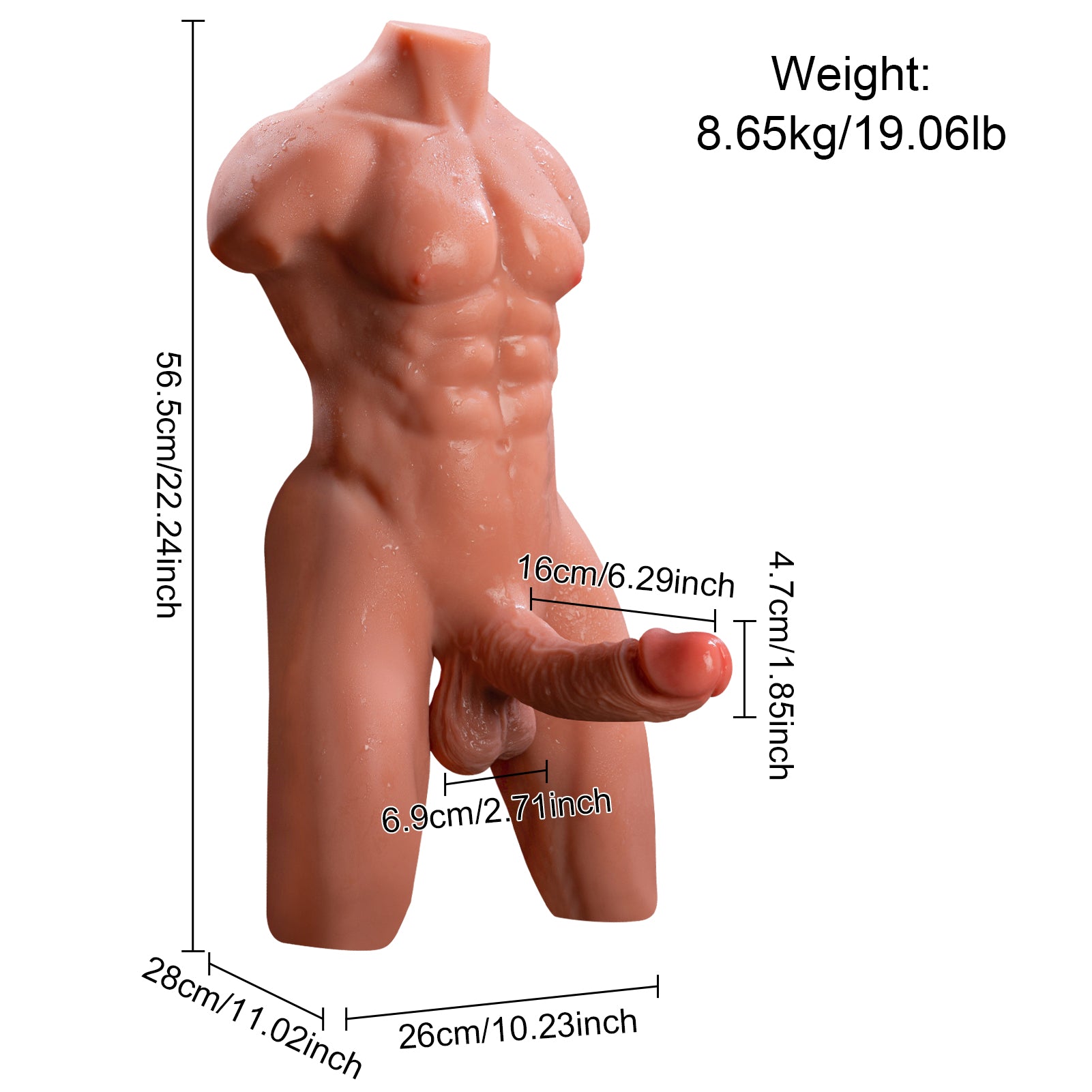 Rudolph Sex Doll Automatic Retractable Electronic Wheat Color Big Penis 19.1lb