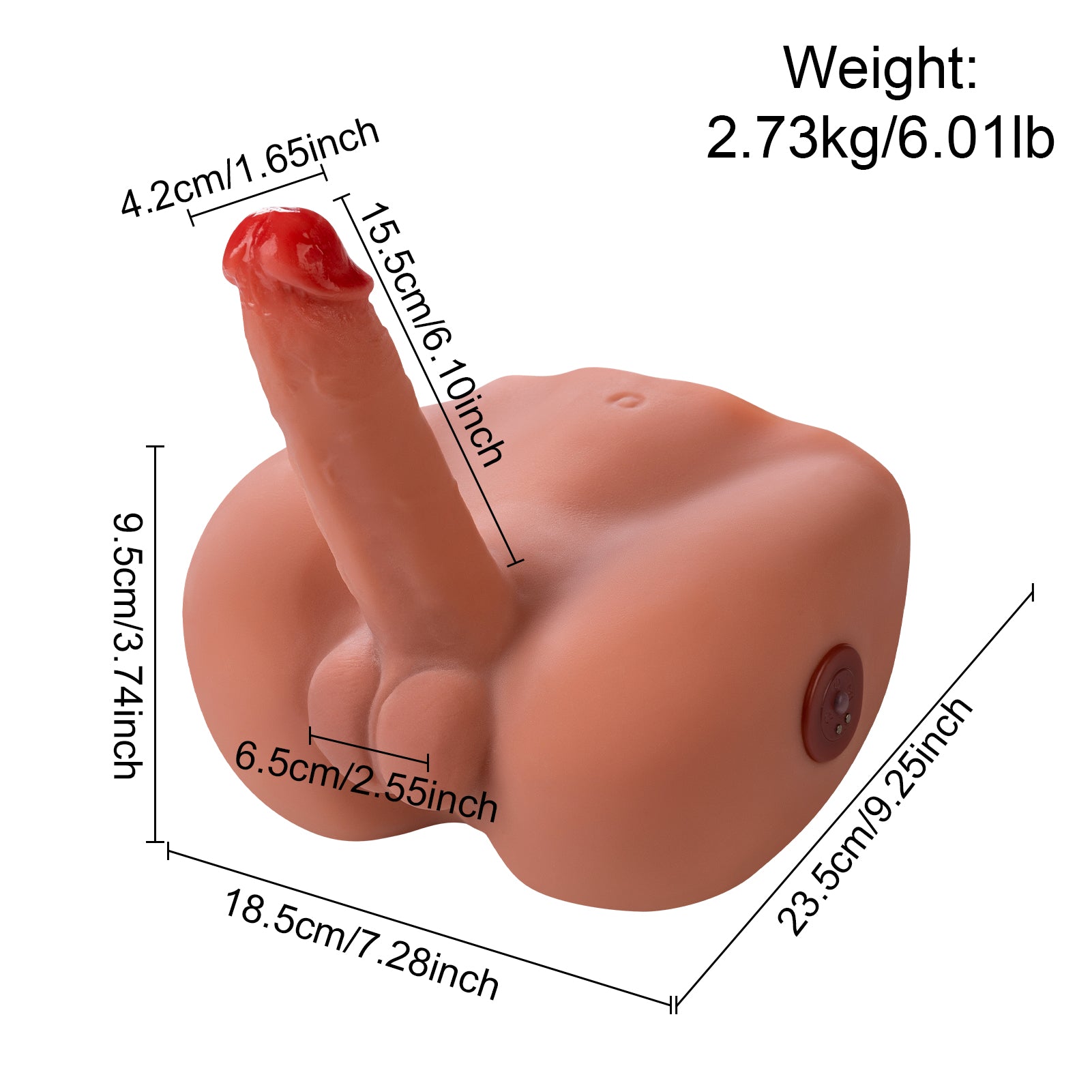 Dolph - 6.01lb Electric Male Butt 6.1inch Realistic Butt Penis & Testis