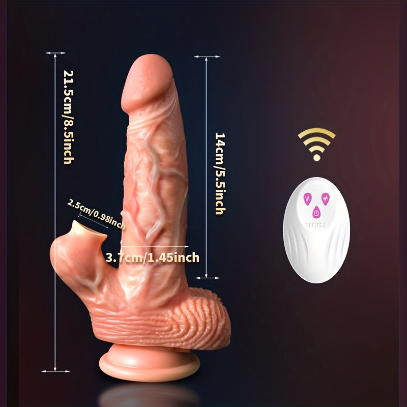 Realistic Vibrating Dildo With Suction Cup Seven Sucking/Heating/Vibrating/Thrusting