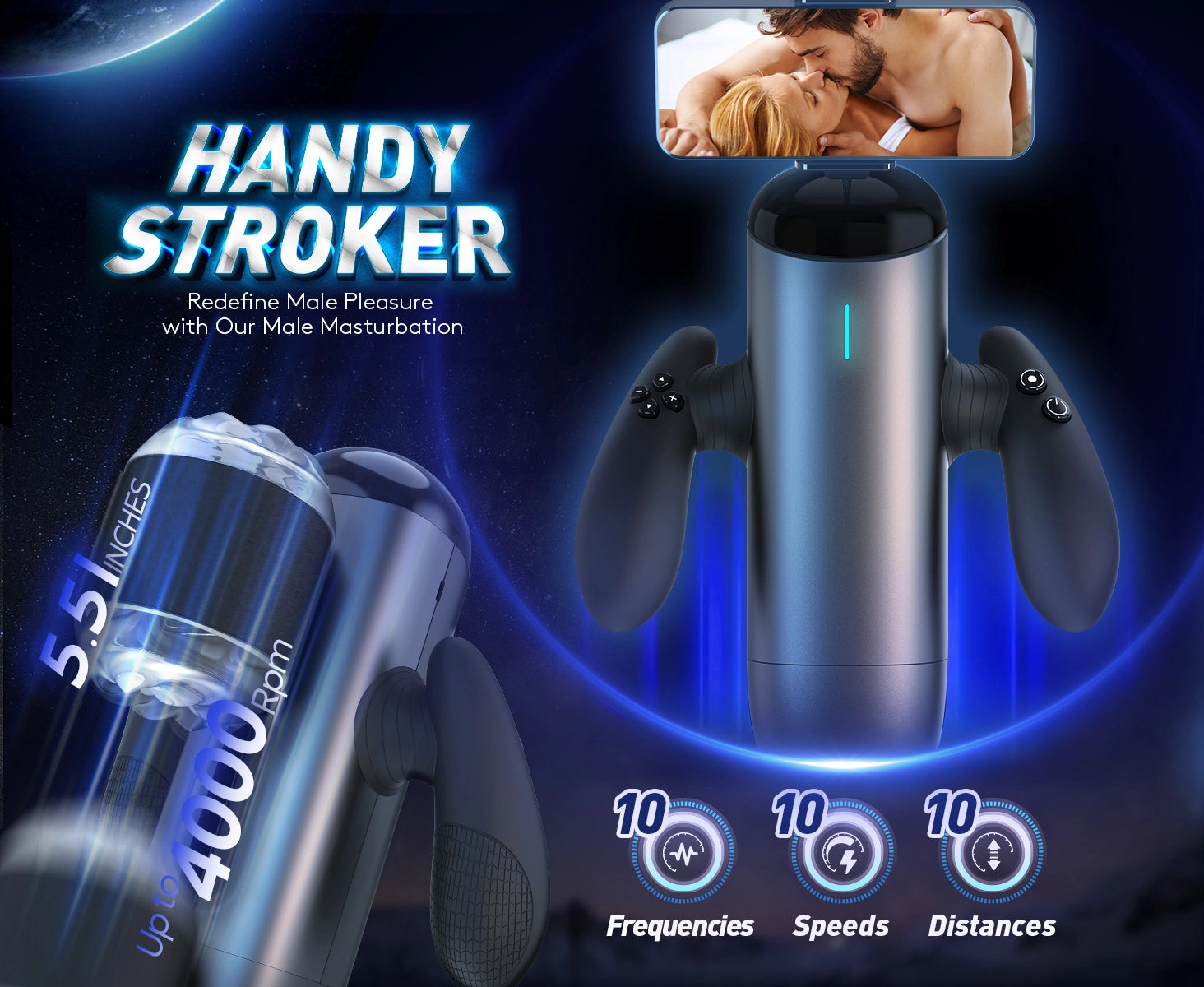 Gamer Stroker Sex Toy for Men 10 Speed Frequencies 10 Distance Modes Sweetstoy