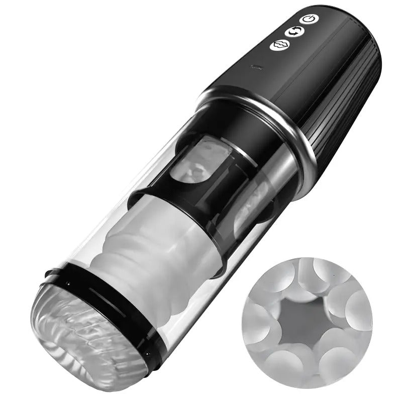 【New】Rotating & Sucking with Inflation & Twist Massage Fun Male Stroker