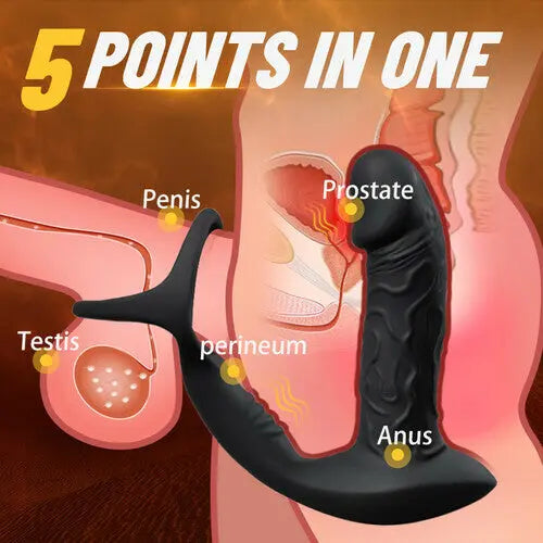 9 Wiggling & Vibrating App Control Anal Vibrator With Cock Ring Sweetstoy