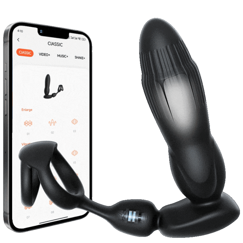 Starship - Prostate Massager: Vibrating, Inflating, Expanding Anal Toy with Dual Rings