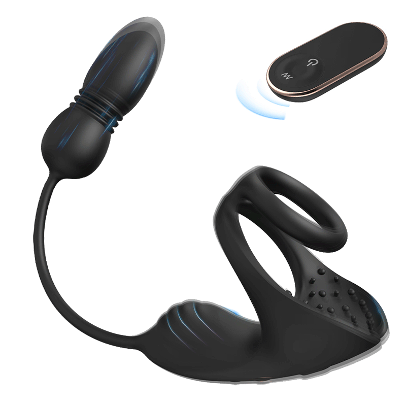 9 Thrusting & Vibrating Prostate Massager with Dual Cocking Rings Test 9 Thrusting & Vibrating Prostate Massager with Dual Cocking Rings Test
