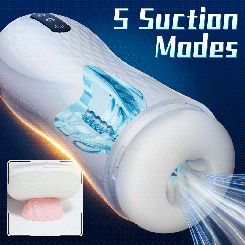 Smart Voice-Control Male Stroker with Heating Base, 5 Suction Modes & 10 Vibration Settings