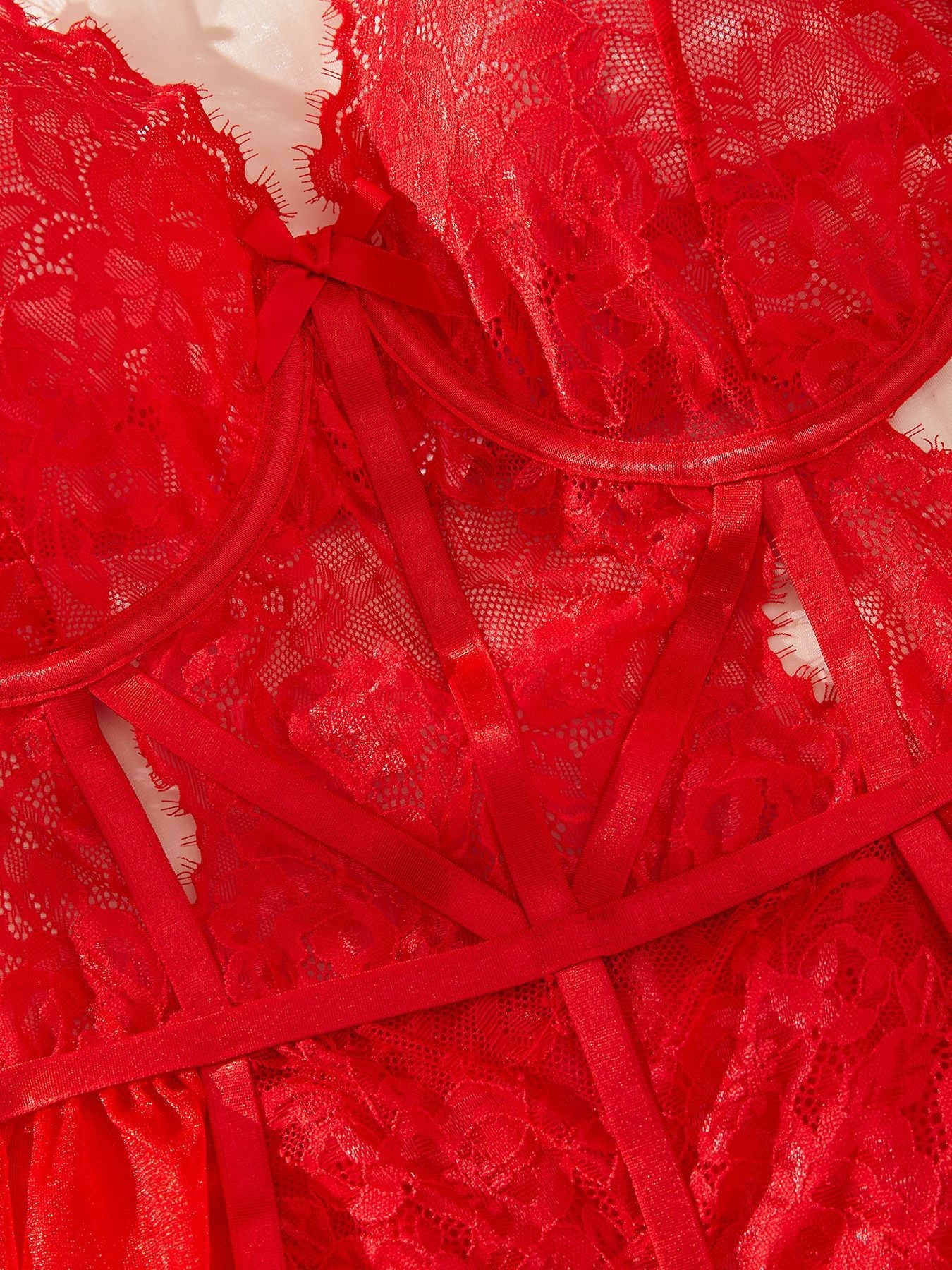 Premium Lace See-Through Bra with Temptation Straps β Elegant Fit for Queen Size Women