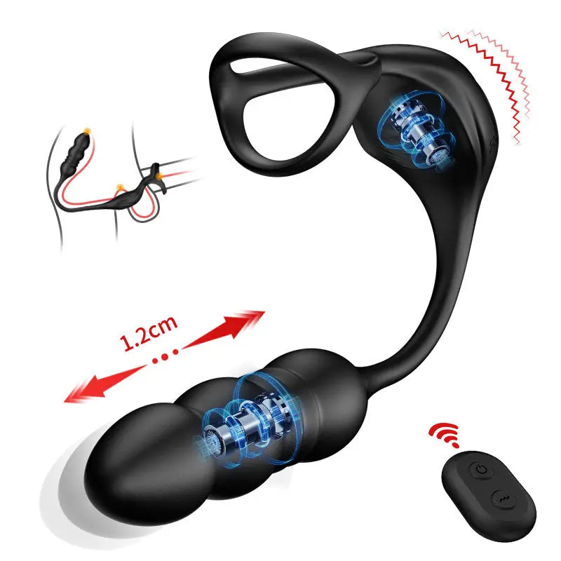 Mike's 9 Vibration and Pulsation Wearable Prostate Massager with Cock Ring Sweetstoy