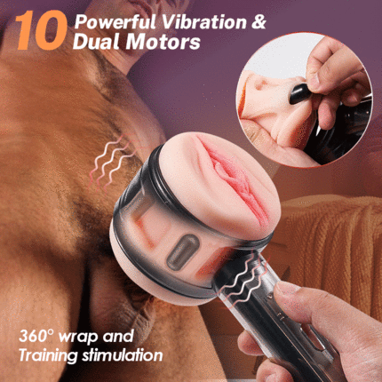 Dottore Vibrating Masturbator – 2-in-1 Handheld Pleasure Device