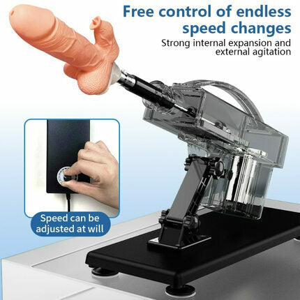 Sweetstoy - Automatic Heating Swinging Vibrating Sex Machine with Dildo 14.6 Inch