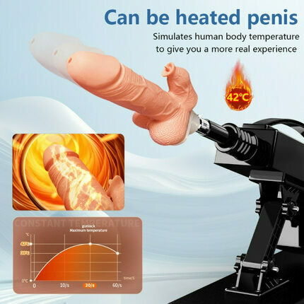 Sweetstoy - Automatic Heating Swinging Vibrating Sex Machine with Dildo 14.6 Inch
