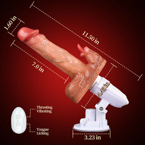 Sex Machine 90° Automatic Adjustable 8 Thrusting & Vibrating & Licking Dildos Vibrator Sweetstoy